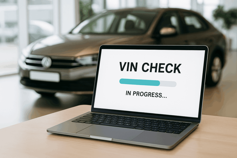 vin check in a car showroom
